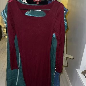 Fashion Nova Burgundy Midi Dress